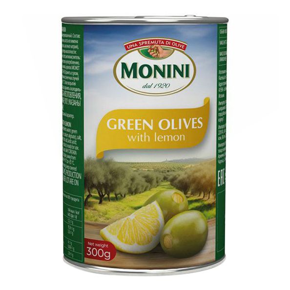Оливки Monini зеленые с лимоном 300 г