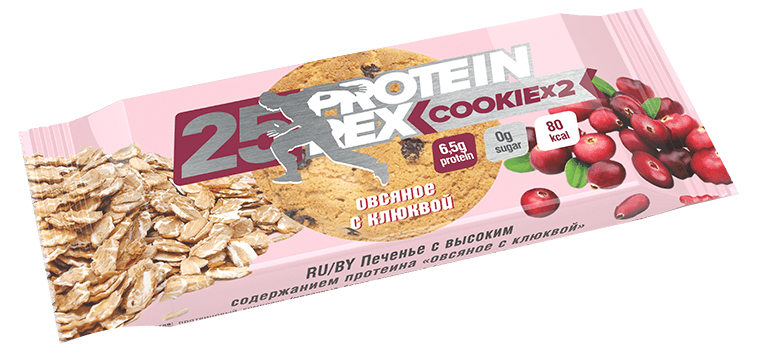 фото Печенье protein rex овсяное протеиновое клюква 60 г proteinrex