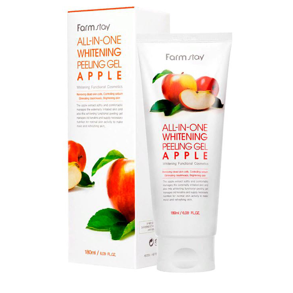 Гель пилинг FarmStay с экстрактом яблока - All-In-one whitening peeling gel apple, 180мл farmstay all in one whitening peeling gel kiwi пилинг гель с экстрактом киви 180 мл