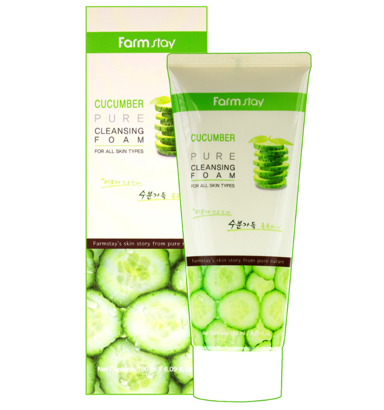 фото Пенка для умывания farmstay с экстрактом огурца - cucumber pure cleansing foam, 180мл