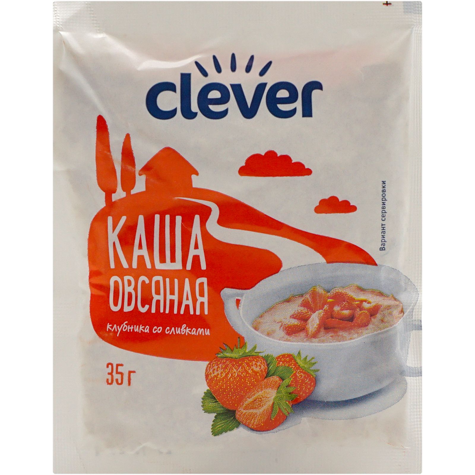 

Каша овсяная Clever с клубникой быстрого приготовления 35 г