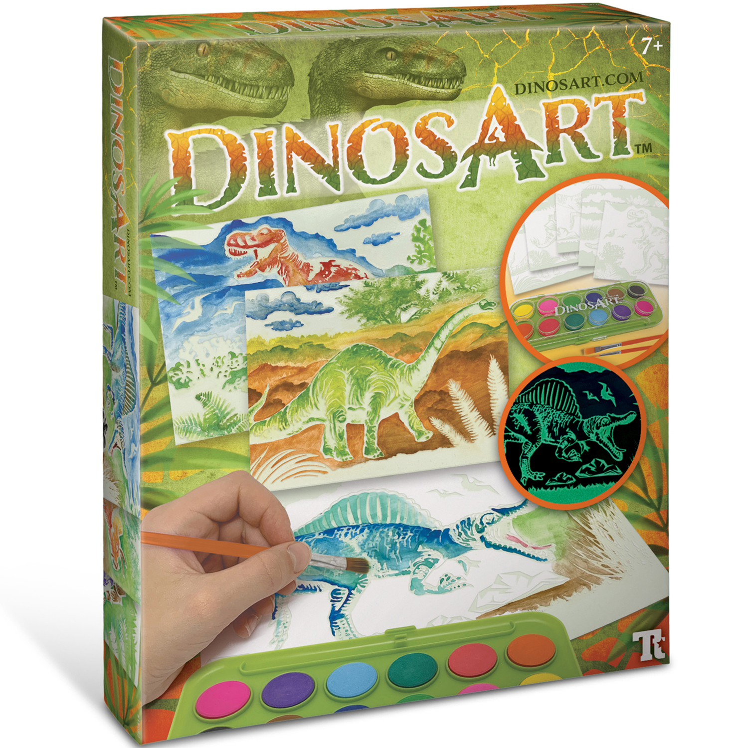 Набор для рисования с палитрой и готовыми эскизами DinosArt 15052_NSDA