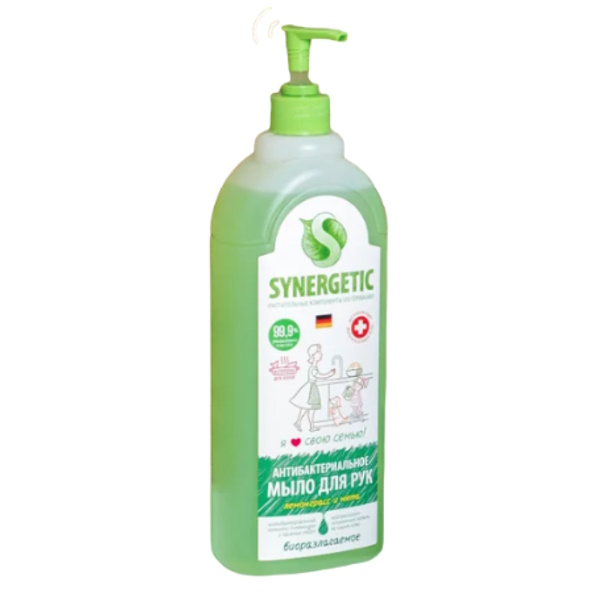 

Жидкое мыло Synergetic Лемонграсс и мята антибактериальное, 1 л