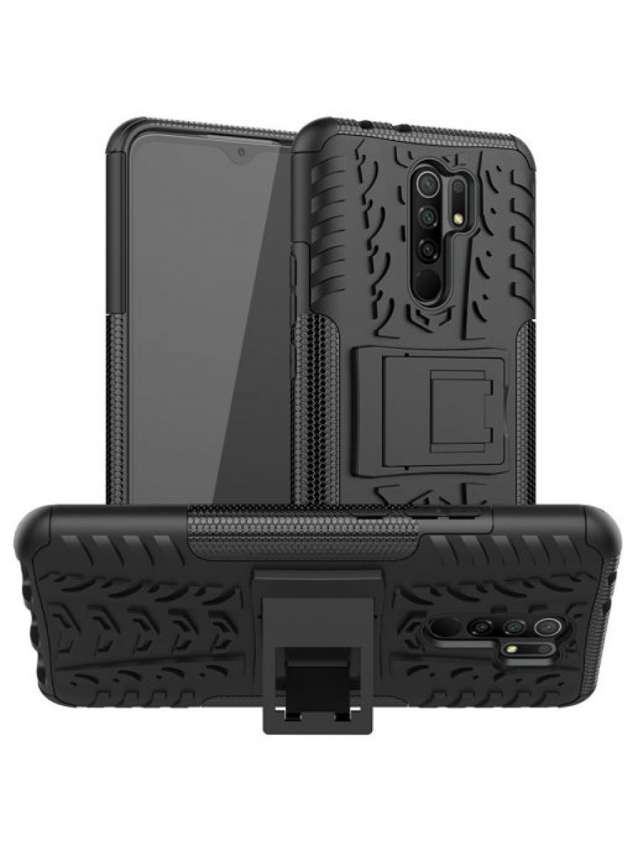 

Brodef Tyre Противоударный чехол с подставкой для Xiaomi Redmi 9 черный