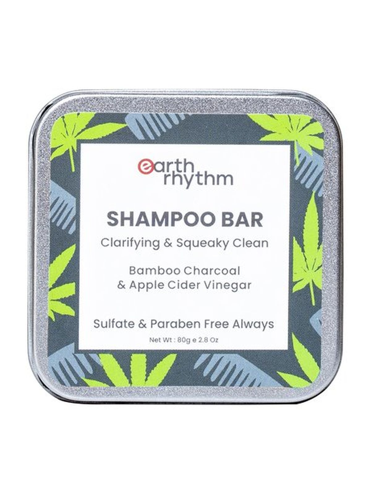 Твердый шампунь для укрепления корней волос Earth Rhythm Charcoal Shampoo Bar