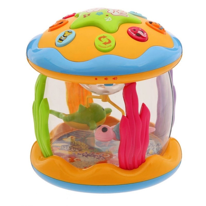 фото Развивающая игрушка наша игрушка панорамка крутящаяся, подводный мир, свет, звук 855-19a кнр