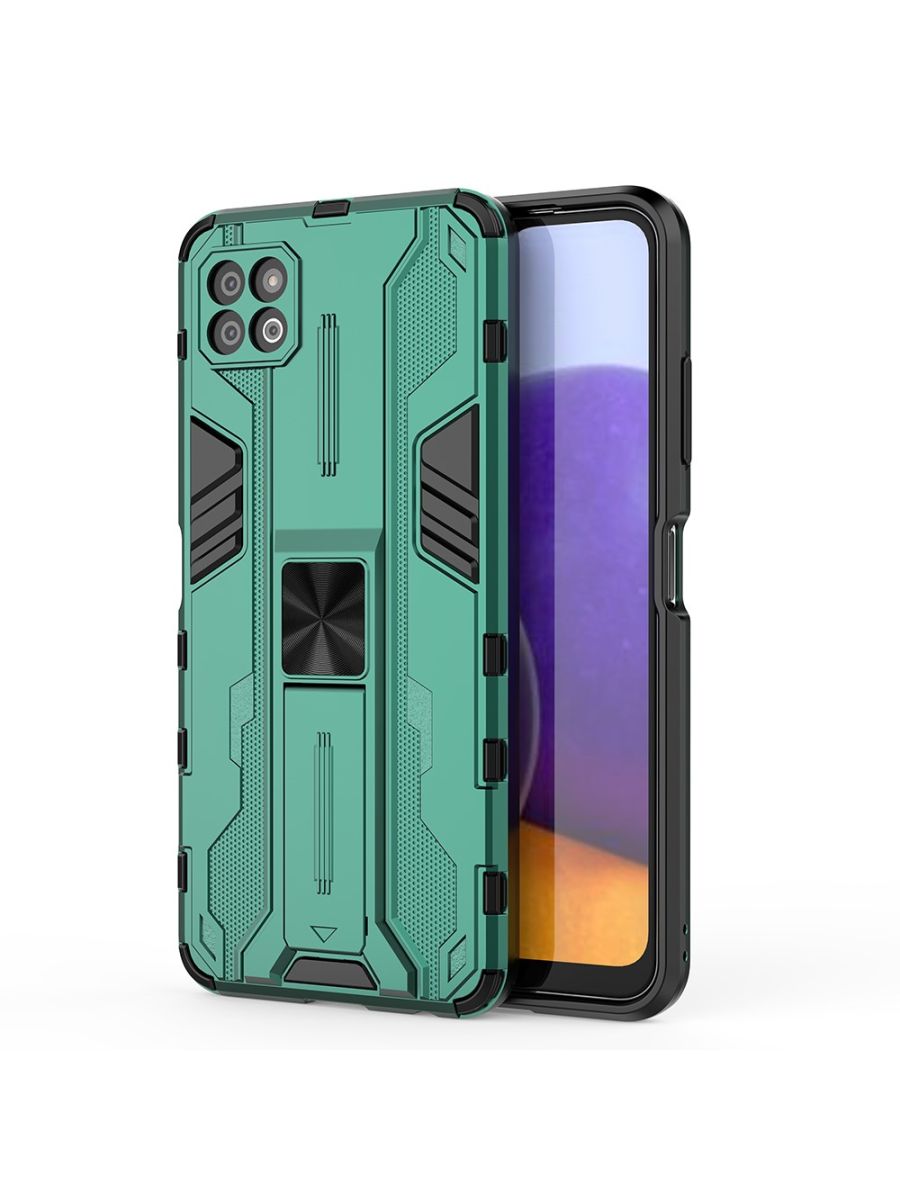 

Brodef Sonic Противоударный с подставкой чехол для Samsung Galaxy A22s Зеленый