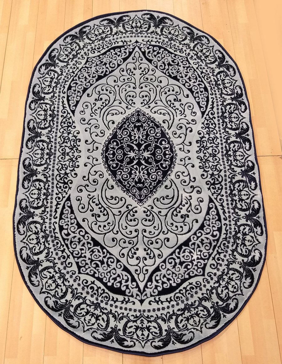 

Ковер RIXOS 4088A овал т.синий/голубой 120x180