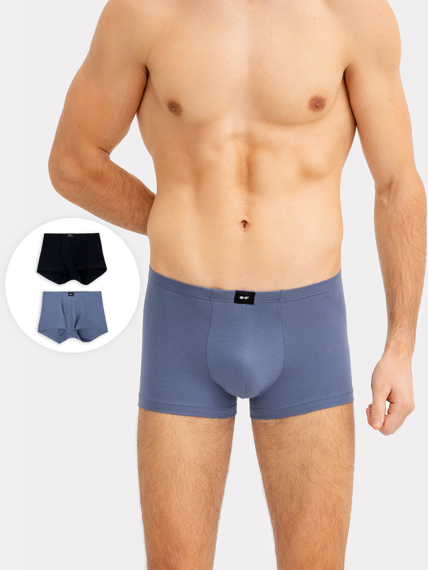 

Комплект трусов мужских MARK FORMELLE 411216-2 24-3561Ц-5 синий/черный 86-96, ТРУСЫ МУЖСКИЕ (2ШТ) 411216-2