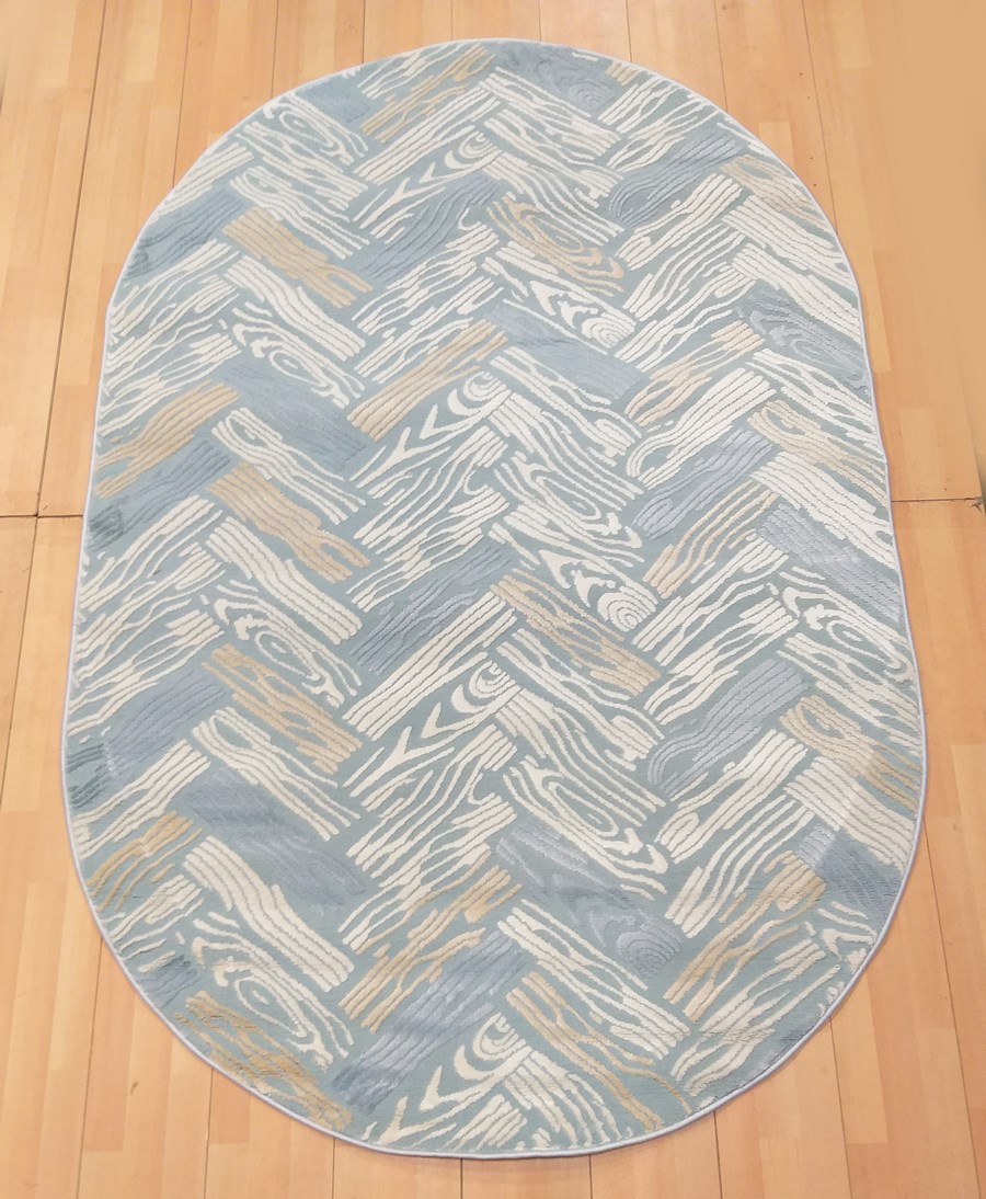 фото Ковер nova 4083a овал белый/голубой 80x150 sofia rugs