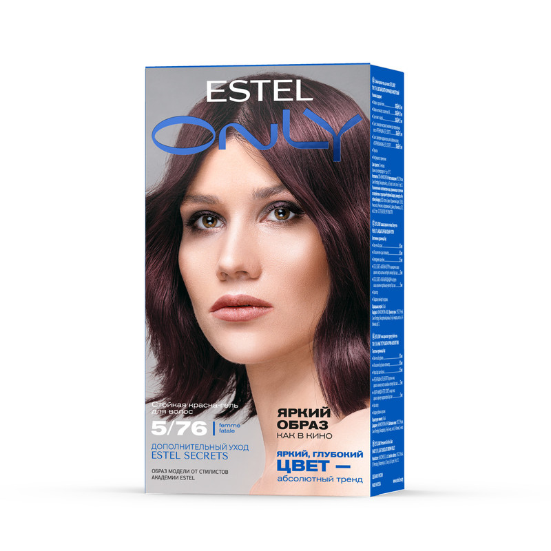 Стойкая краска-гель для волос ESTEL ONLY 5/76 Светлый шатен коричнево-фиолетовый