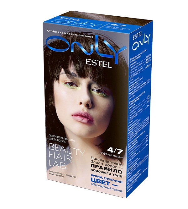Стойкая краска-гель для волос ESTEL ONLY 4/7 Шатен коричневый