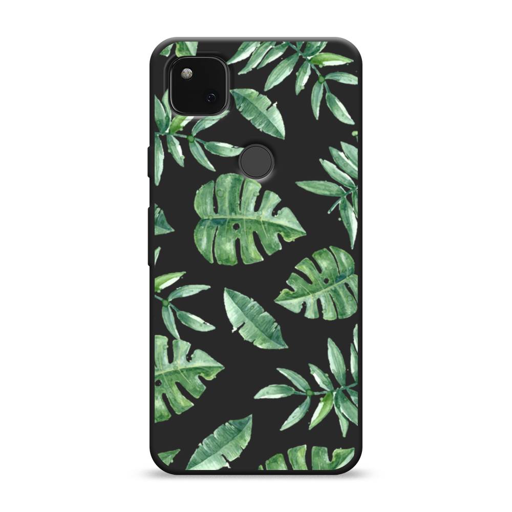 

Матовый силиконовый чехол "Нарисованные пальмовые листья" на Google Pixel 4A