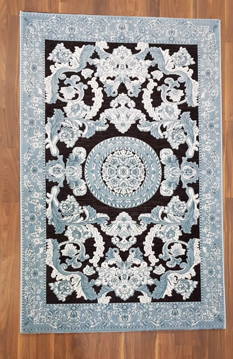 фото Ковер gloria 4060a прямой с.голубой 80x150 sofia rugs