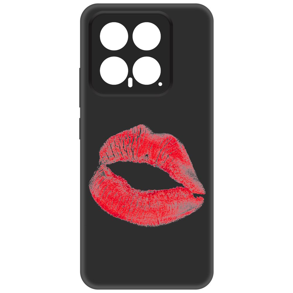 Чехол-накладка Krutoff Soft Case След помады для Xiaomi 14 черный