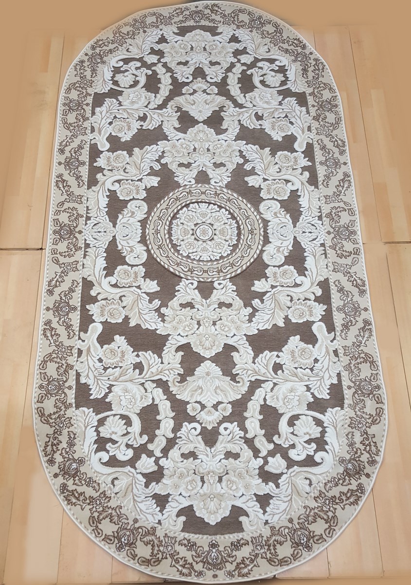 фото Ковер gloria 4060a овал т.бежевый 80x150 sofia rugs