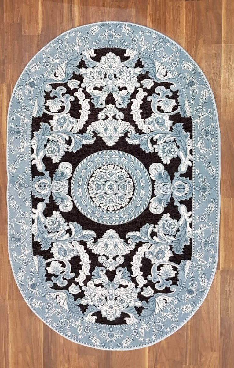 фото Ковер gloria 4060a овал с.голубой 150x300 sofia rugs