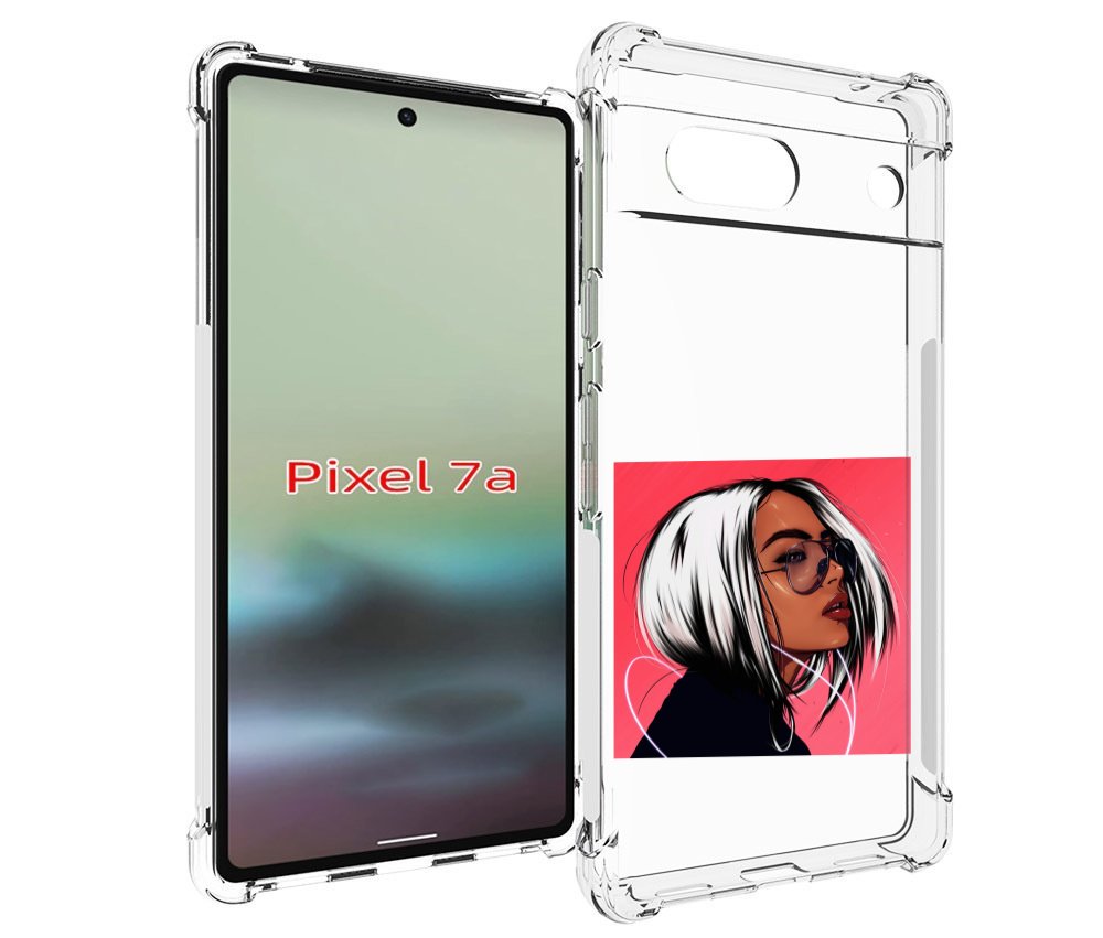 

Чехол MyPads блондинка-в-прозрачных-очках женский для Google Pixel 7A, Tocco