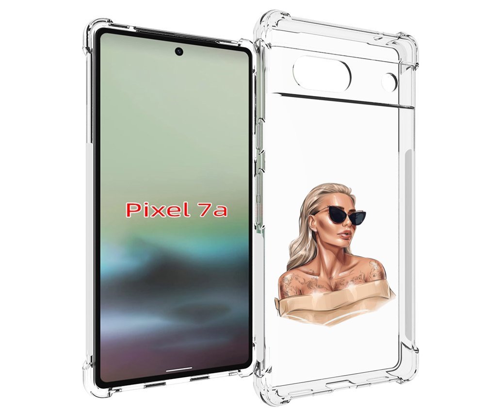 

Чехол MyPads блондинка-в-очках женский для Google Pixel 7A, Tocco