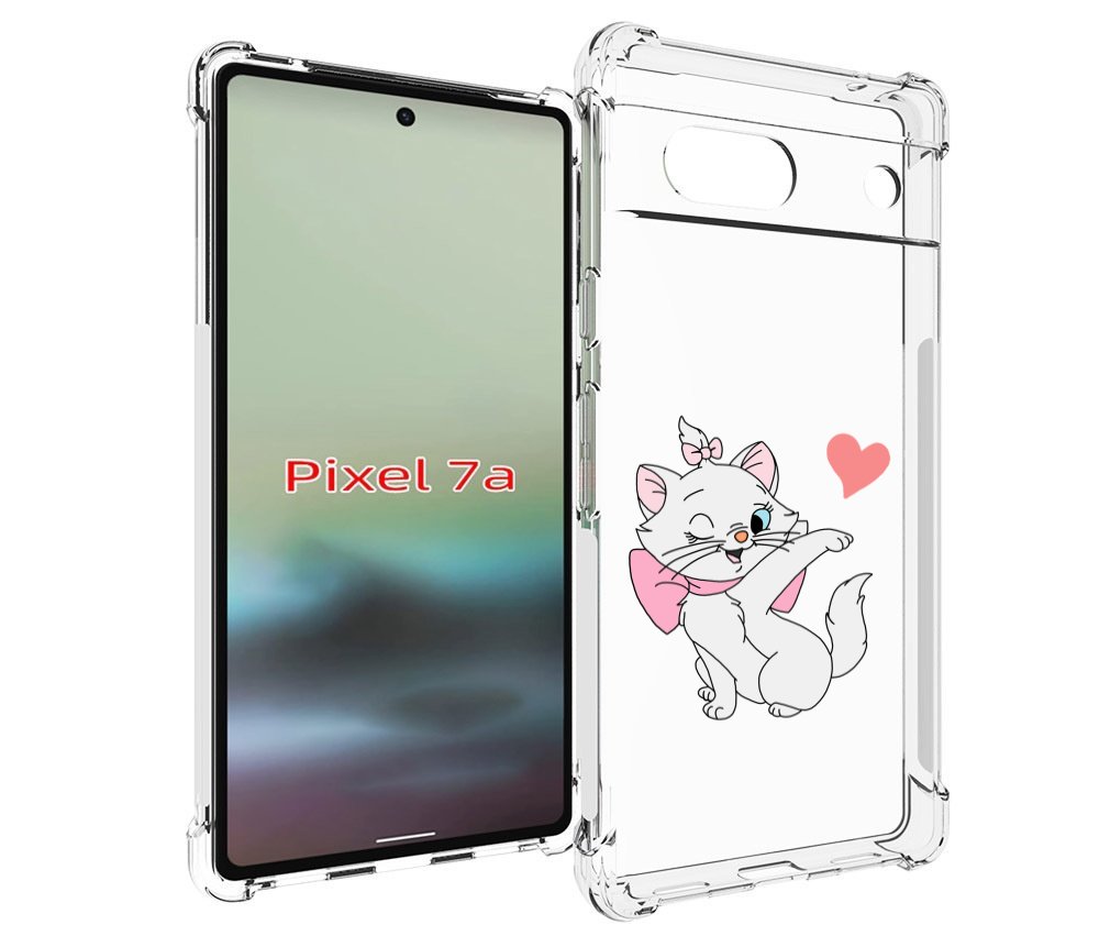 

Чехол MyPads белая-кошечка-с-сердечком женский для Google Pixel 7A, Tocco