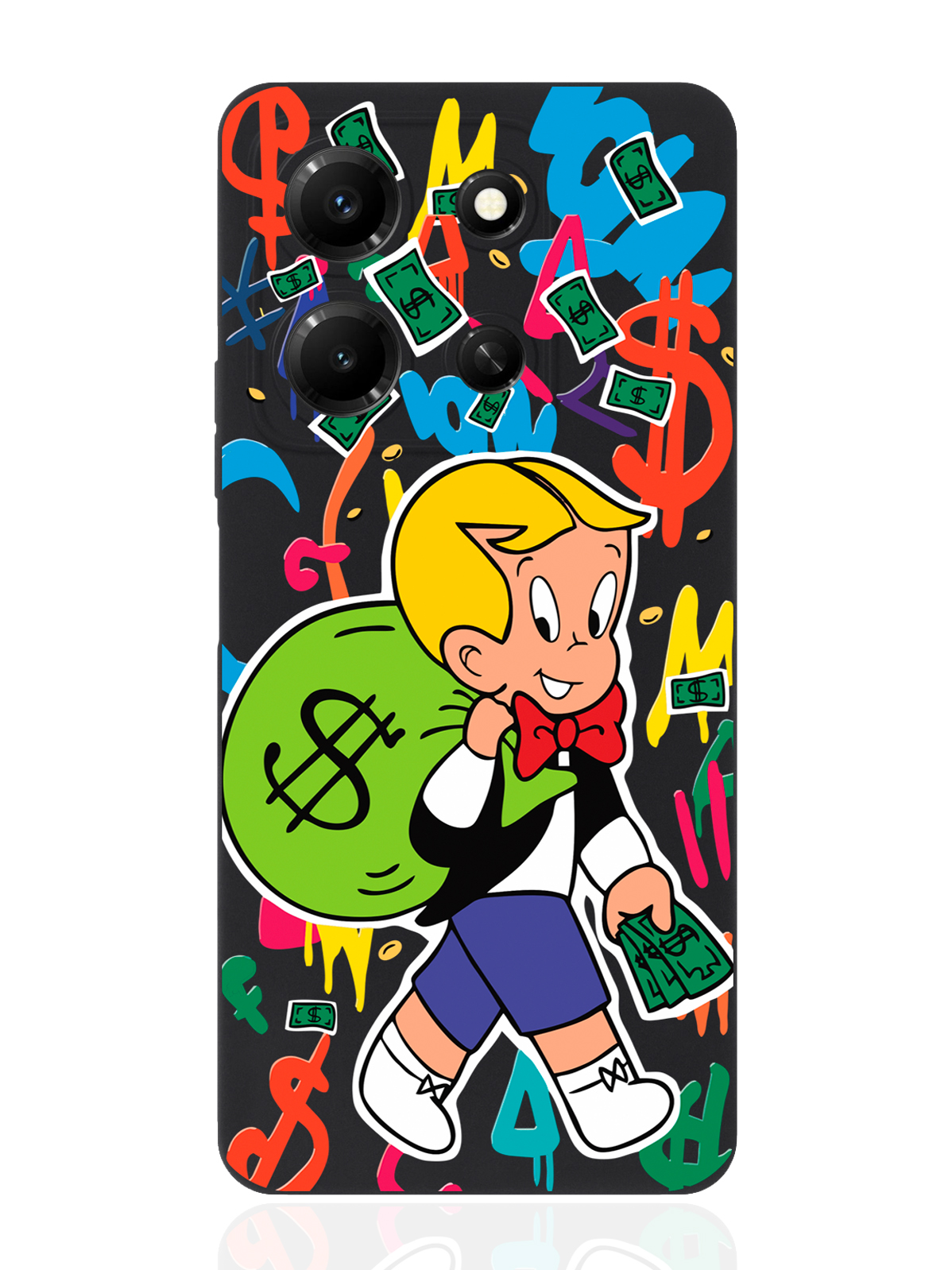 

Чехол для смартфона Infinix Note 30i черный силиконовый Monopoly Richie Rich, Разноцветный, Infinix