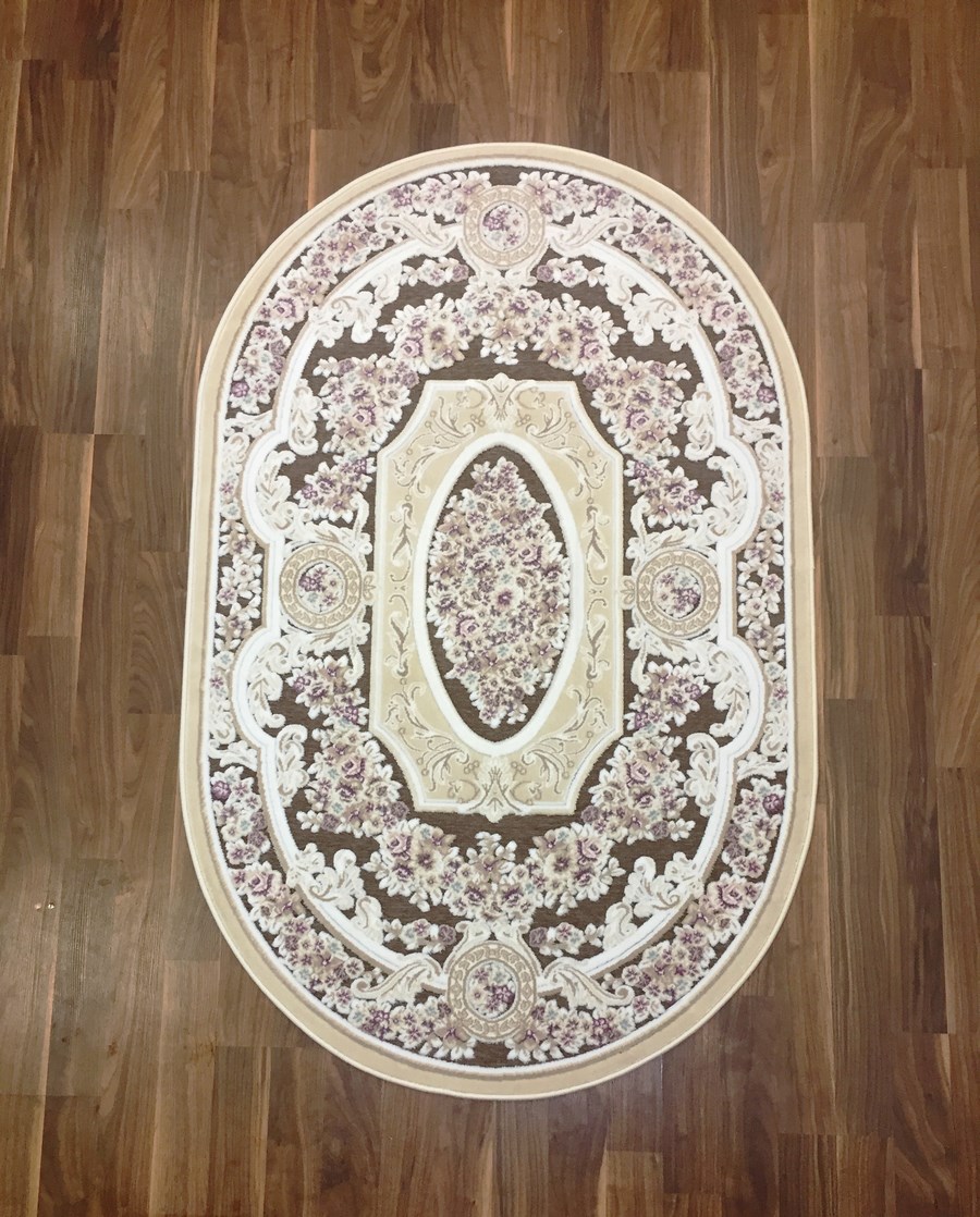 фото Ковер gloria 4058a овал т.бежевый 80x300 sofia rugs