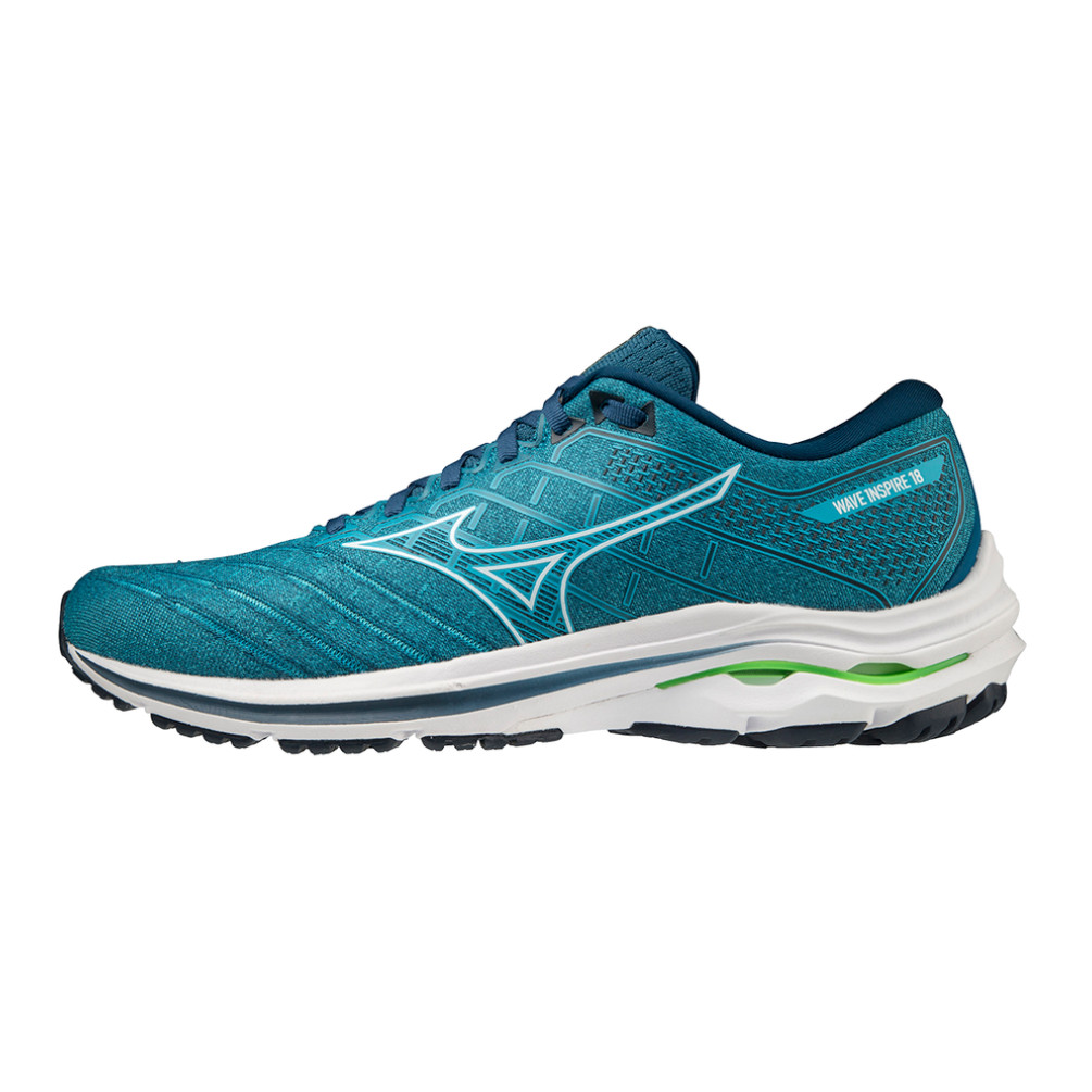 Спортивные кроссовки женские Mizuno Wave Inspire 18 J1GC224402 бирюзовые 44.5 RU