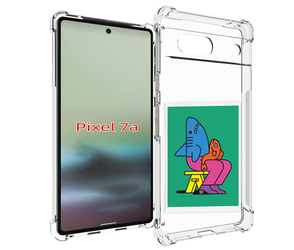 

Чехол MyPads акула синяя в штанах для Google Pixel 7A, Tocco