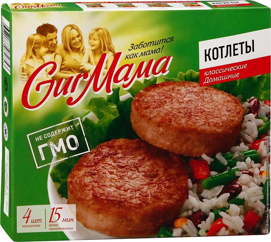 

Котлеты домашние классические GurMama замороженные 300 г