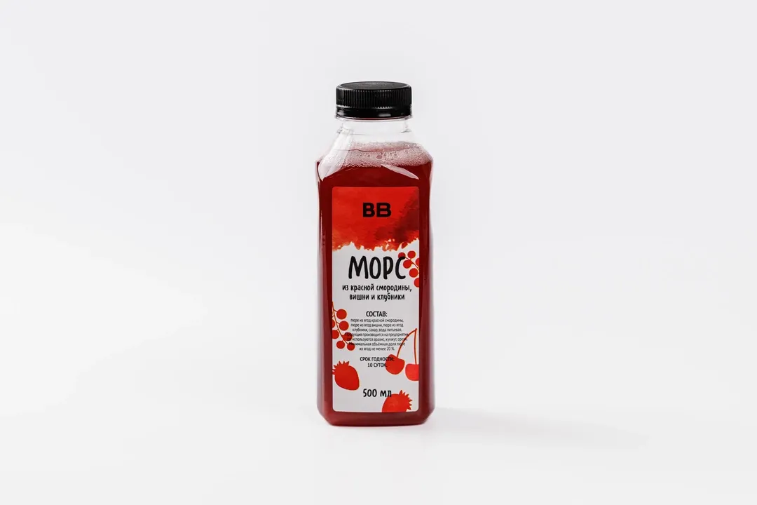 

Морс ВкусВилл красная смородина-вишни-клубника 500 мл