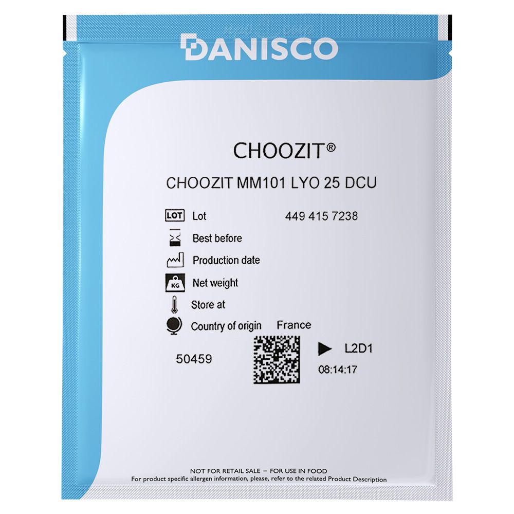 Закваска для сыра и творога Danisco мезофильная CHOOZIT MM101 - 25DCU на 250 литров молока