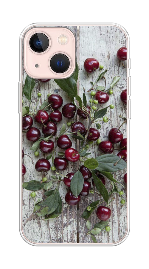 

Чехол на Apple iPhone 13 mini "Вишня", Бордовый;зеленый;серый, 14150-1