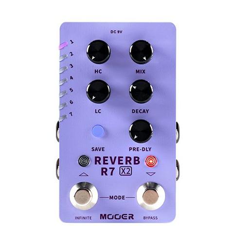

Гитарная педаль эффектов/ примочка MOOER R7 Reverb X2, Фиолетовый, R7 Reverb X2