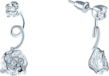 

Серьги женские из серебра Джей Ви 524E2120, фианит, 524E2120
