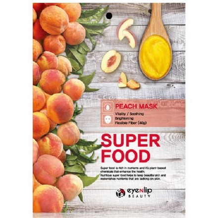 Тканевая маска Eyenlip Super Food, с экстрактом персика, 23 мл teana спрей маска для лица сельдерей кресс салат super food