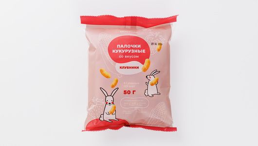 

Кукурузные палочки ВкусВилл со вкусом клубники 50 г