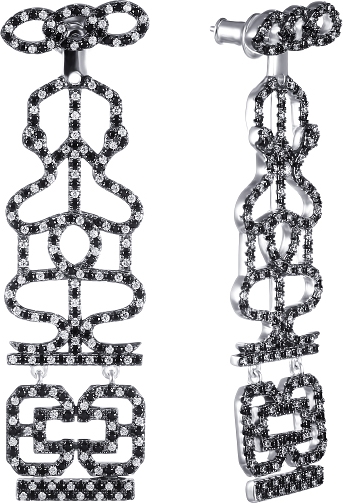 

Серьги женские из серебра Джей Ви SE27136-W2, фианит, SE27136-W2