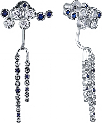 

Серьги женские из серебра Джей Ви SE27127-BW, фианит, SE27127-BW