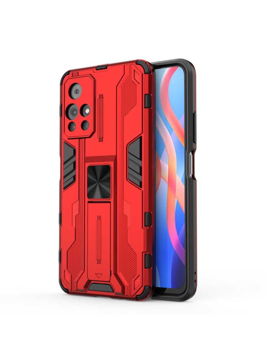 

Brodef Sonic Противоударный с подставкой чехол для Poco M4 Pro 5G Красный