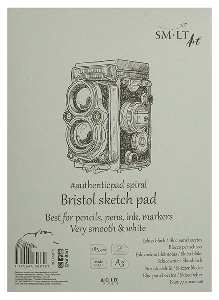 

Альбом SMLT Art Authentic Bristol на спирали А3 50 л 185 г экстра белый