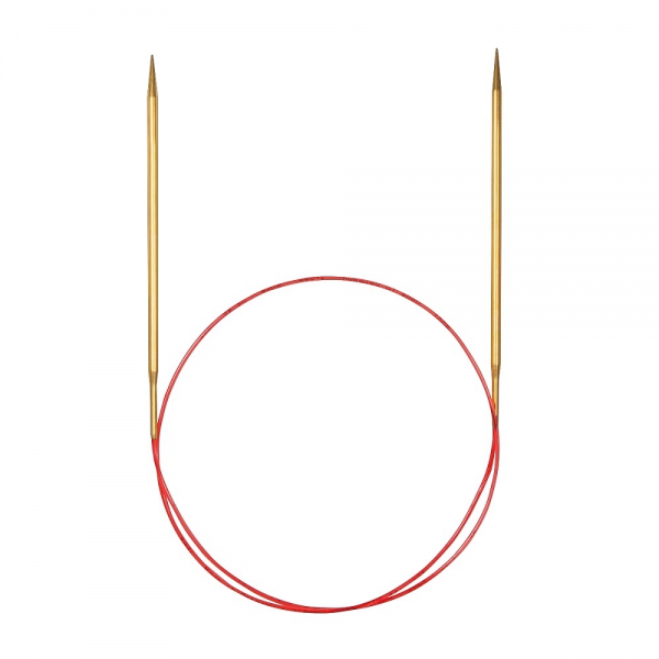 

Спицы для вязания Addi круговые с удлиненным кончиком, латунь, 6,5 мм, 40 см 775-7/6.5-40, Серебристый, С удлиненным кончиком