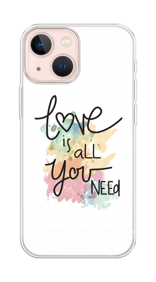 

Чехол на Apple iPhone 13 mini "Love is all you need", Белый;черный;зеленый, 14150-1