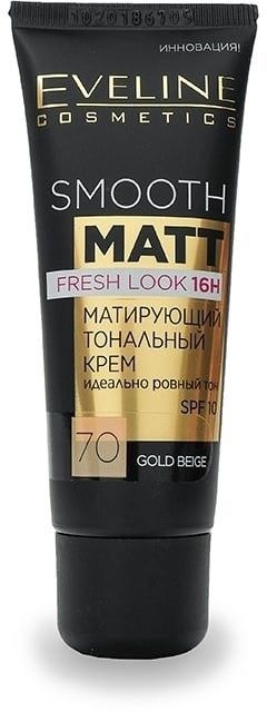 

Матирующий тональный крем Smooth Matt SPF10 Eveline, 30 мл, №70 Gold beige, -