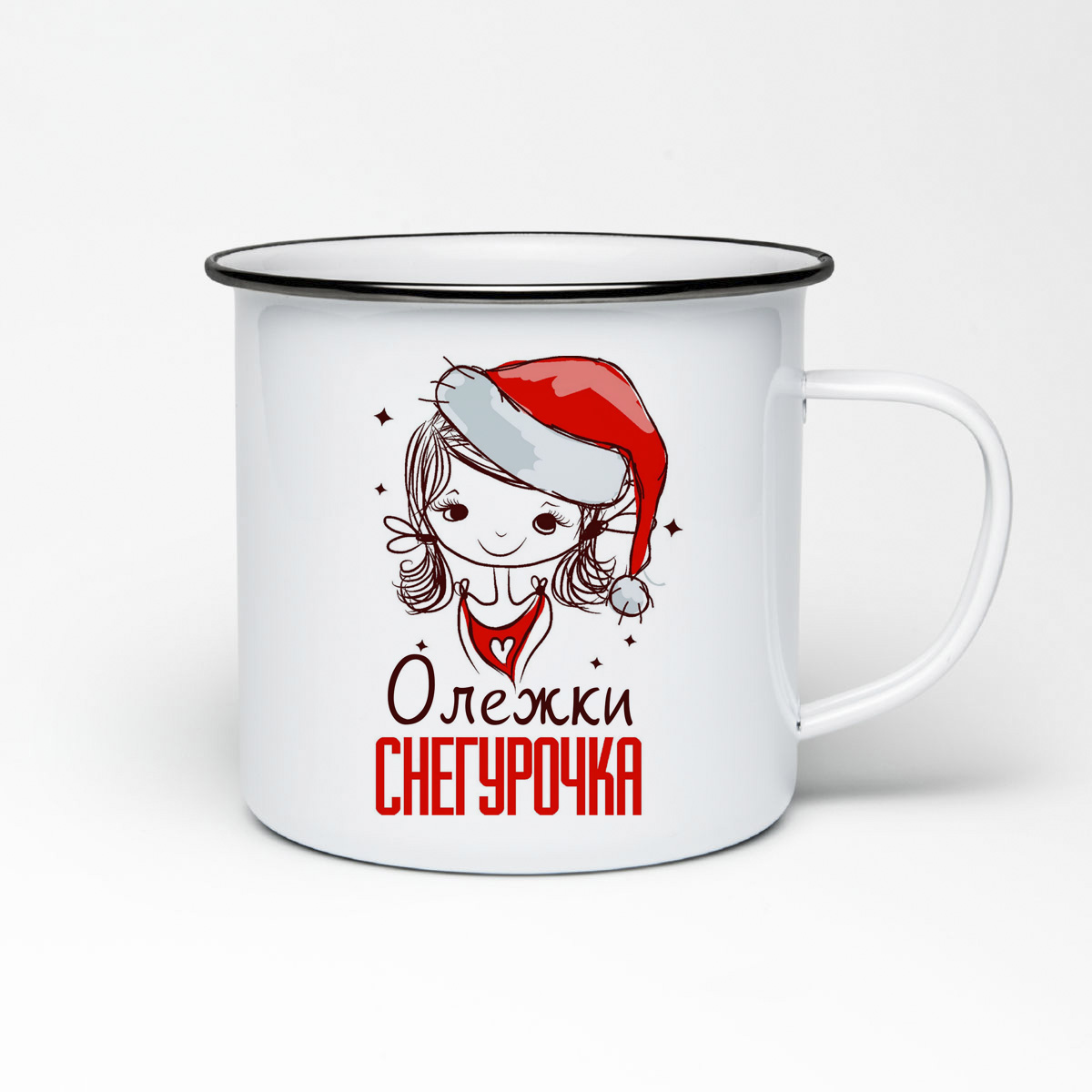 

Кружка металлическая CoolPodarok Олежки Снегурочка Девочка в колпаке