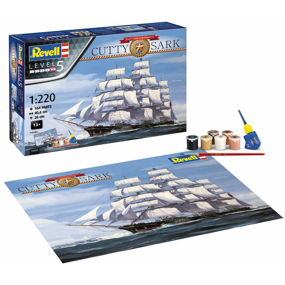 фото Сборная модель revell 1/220 подарочный набор клипер cutty sark 150th anniversary 05430