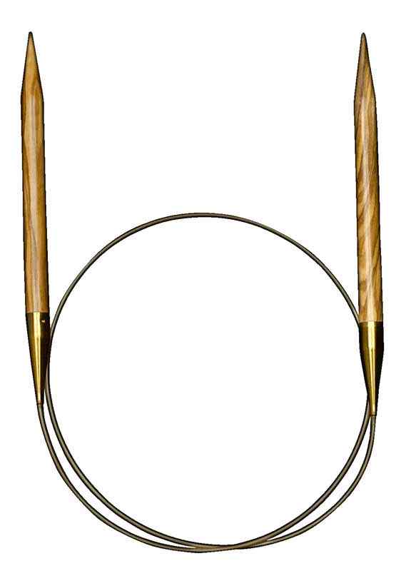 фото Спицы для вязания addi круговые из оливкового дерева, 6 мм, 80 см, арт.575-7/6-80