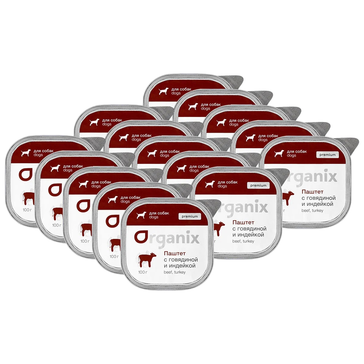 

Консервы для собак Organix PREMIUM паштет с говядиной и индейкой, 15шт по 100г