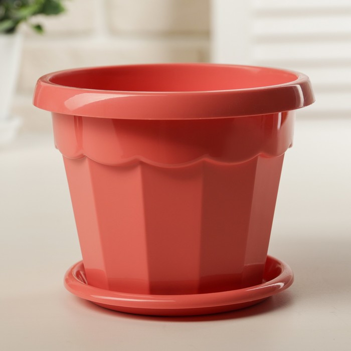 

Цветочный горшок Доляна Эрика 3815889 0,7 л коралловый 1 шт., Розовый, Эрика