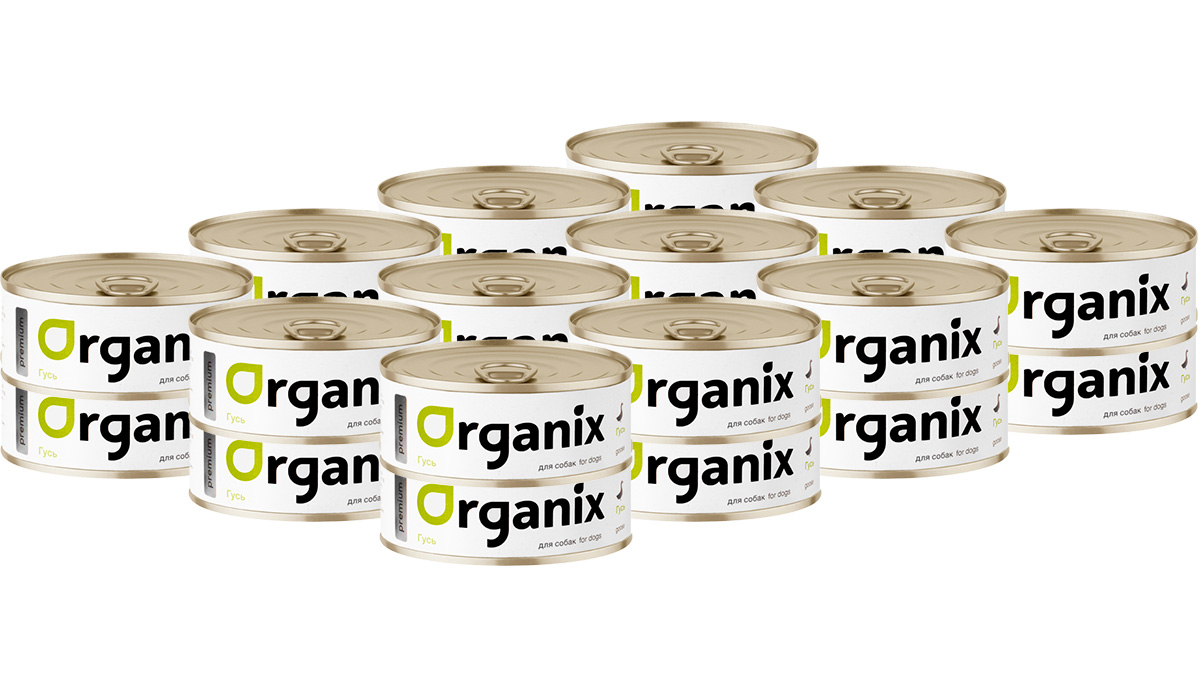 фото Влажный корм для собак organix premium с гусем, 24шт, 100г