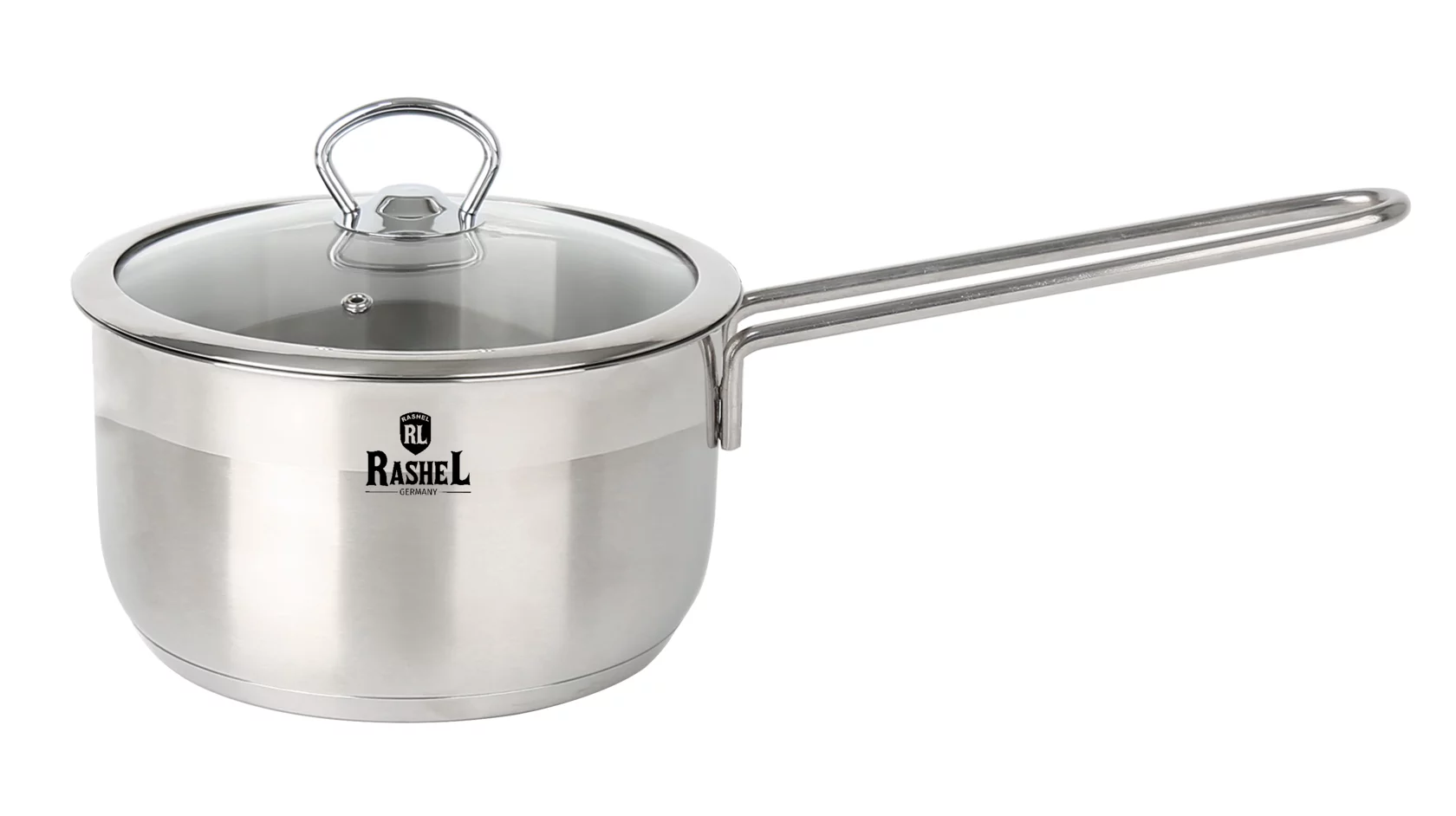 Ковш RASHEL 2 л 16 см крышка нержавеющая сталь для всех видов плит